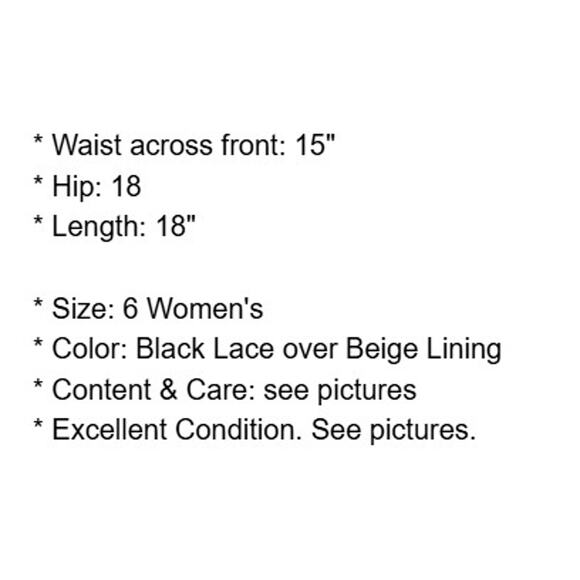 Cache Skirt Womens 6 Black Lace Beige Lining Pencil Short Back Zip Formal - Picture 4 of 10